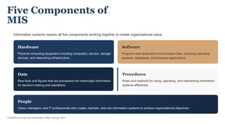 Management Information Systems: Transforming Data into Knowledge for ...