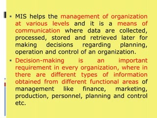 Management information system unit v | PPTX