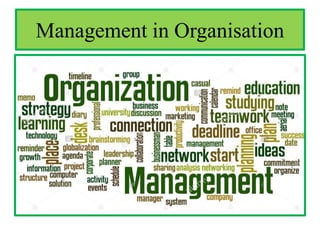 Management in Organisation
 