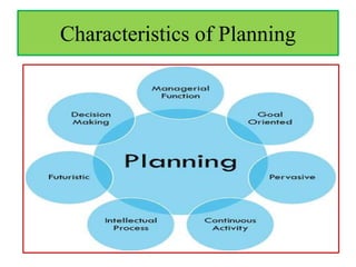Characteristics of Planning
 