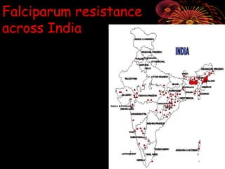 Falciparum resistance
across India
 
