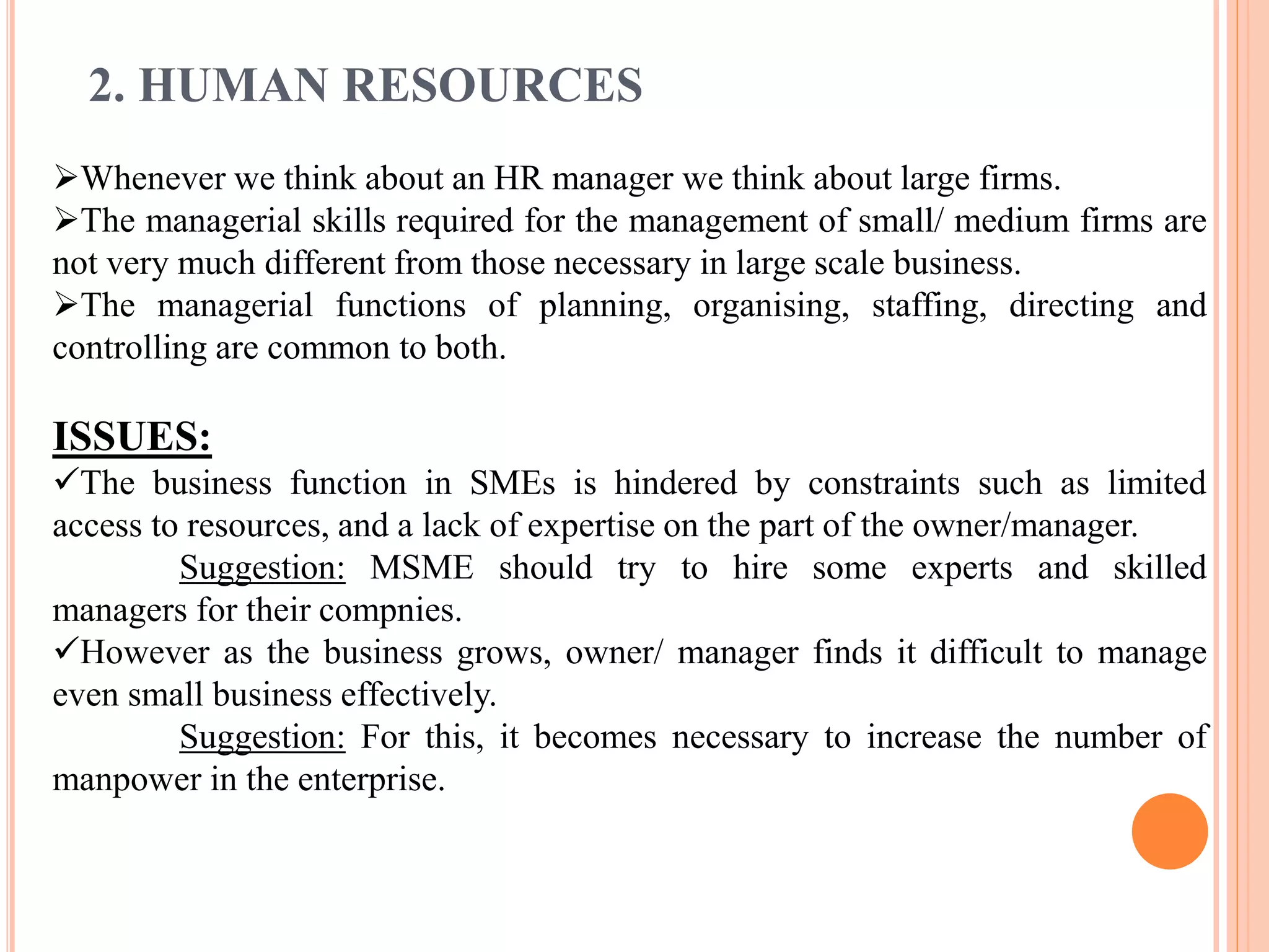 Management issues in msme | PPTX