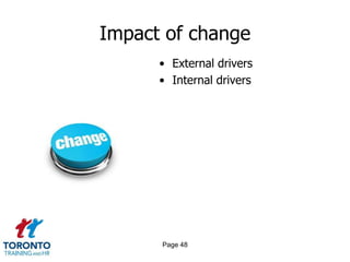 Impact of change
      • External drivers
      • Internal drivers




      Page 48
 
