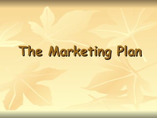The Marketing Plan
 