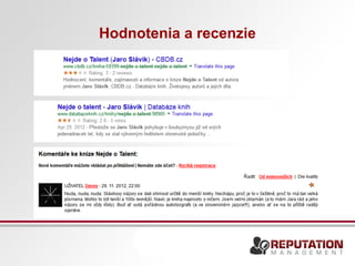 Hodnotenia a recenzie 
 