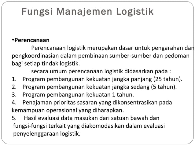Tugas Manajemen Logistik Ppt