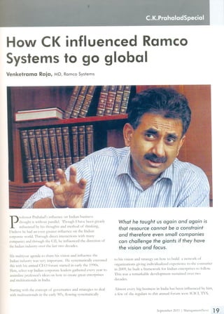 How CK influenced Ramco Systems to go global