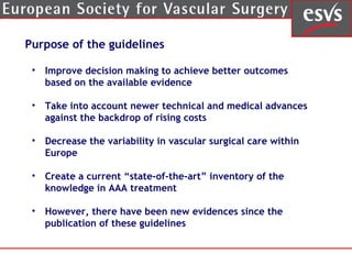 Management of aaa clinical practice guidelines of the esvs | PPT