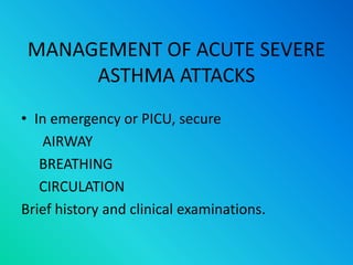 Management of acute asthma | PPTX
