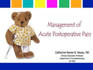 Management of acute postoperative pain r | PPTX