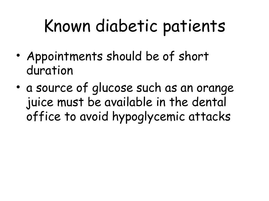 Management of a diabetic patient in dental office