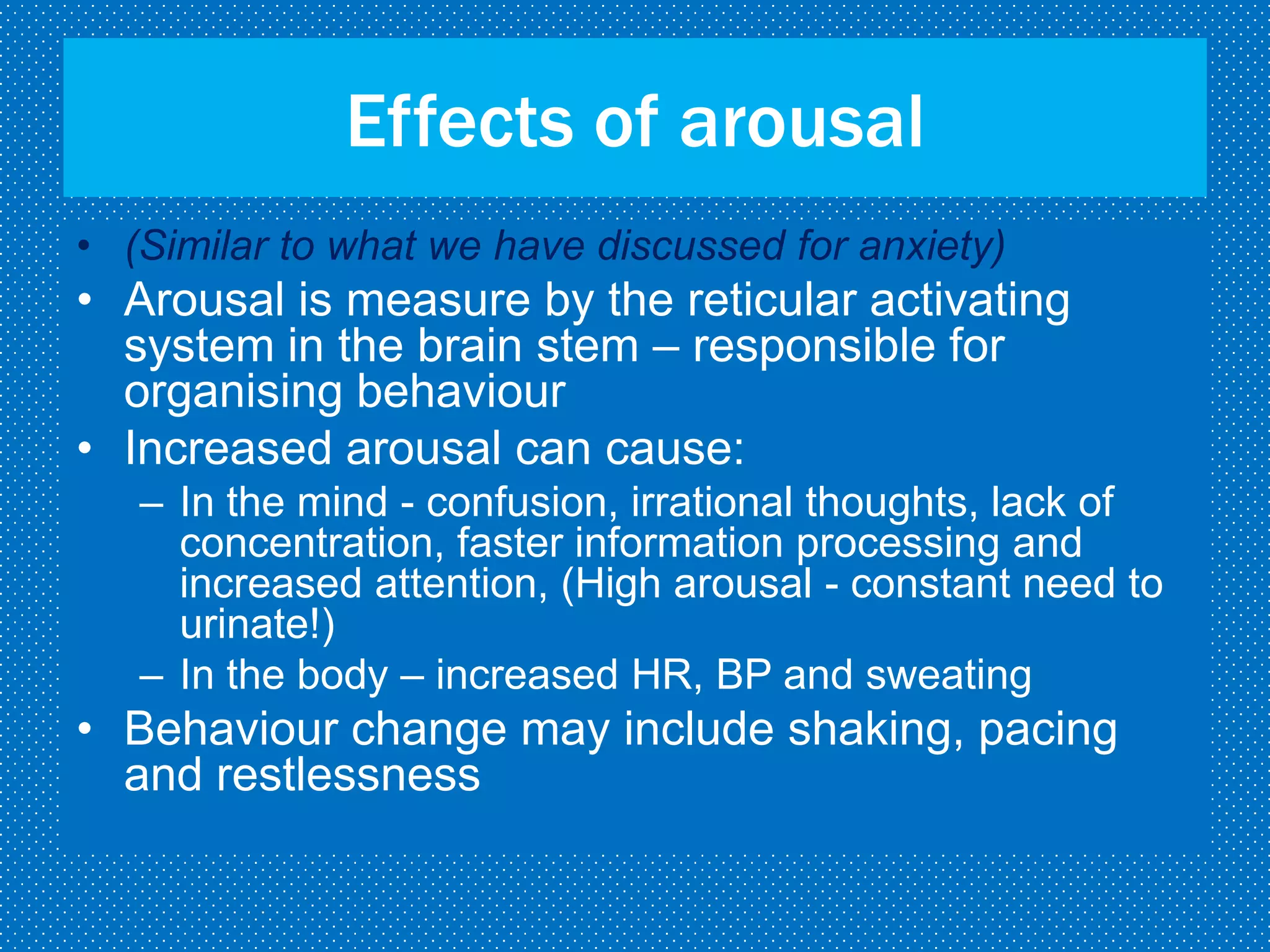 Management of arousal 2013 | PPTX
