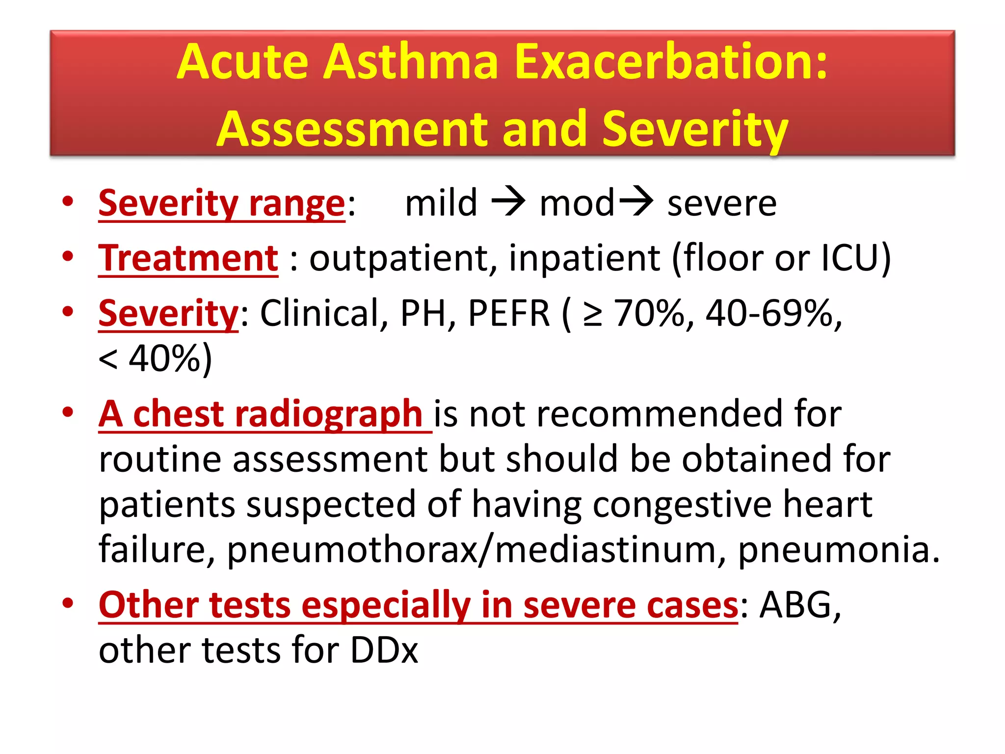 Management of Bronchial asthma exacerbation in children | PPTX