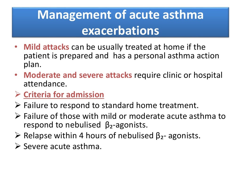 Management of bronchial asthma