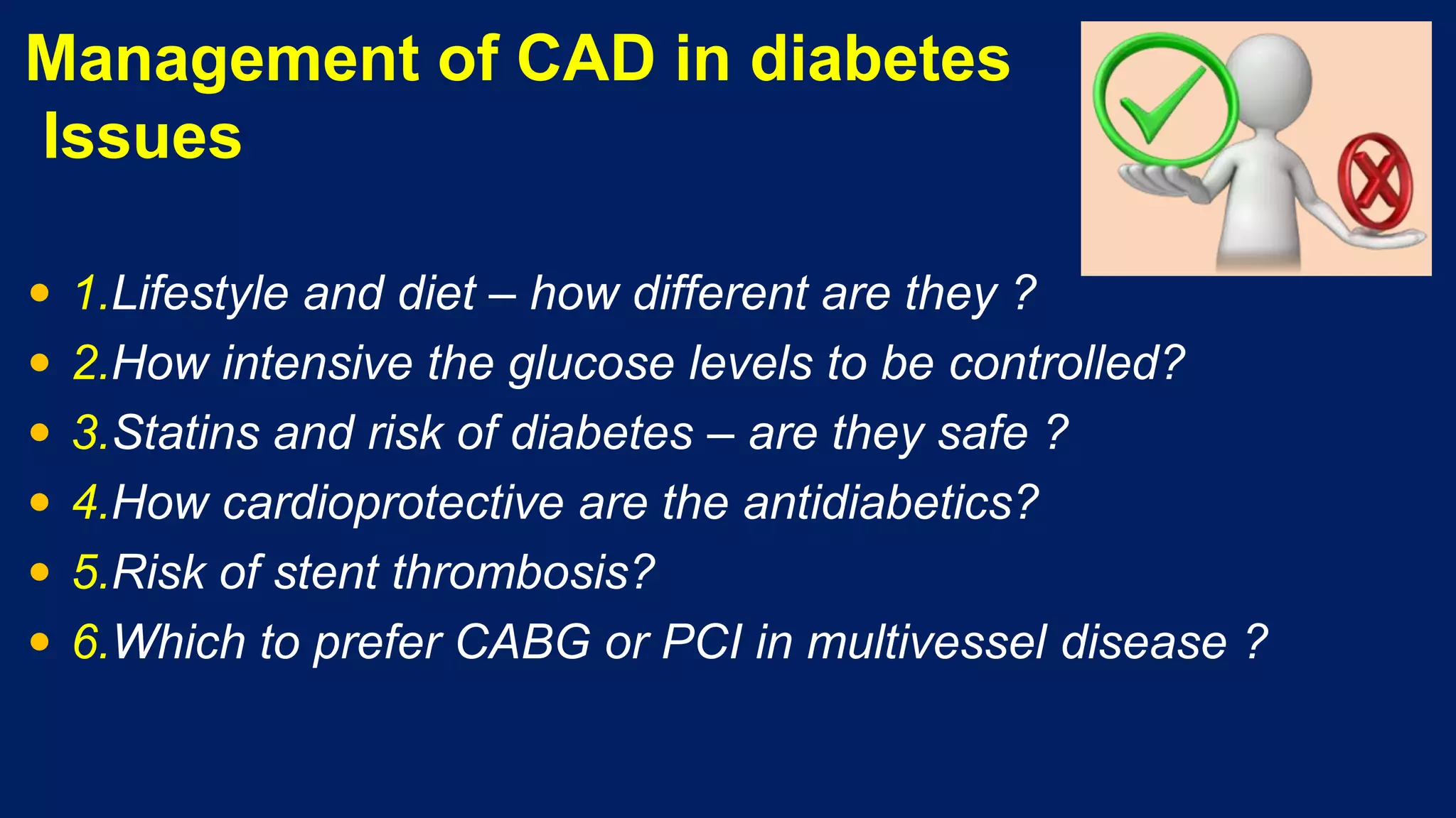 Management of cad in diabetes | PPT