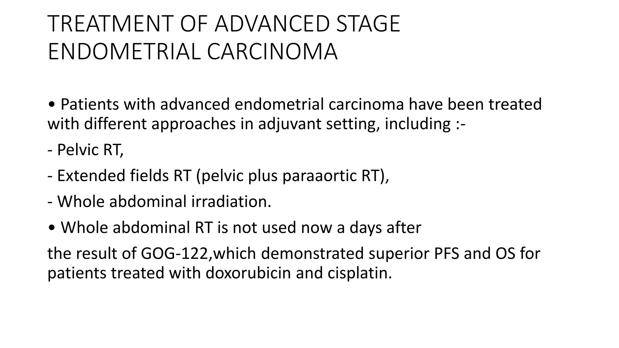 Management of ca endometrium