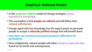 Exploring Strategy Rational Model Comprehensive Management of Change in Healthcare Settings: Strategies ...