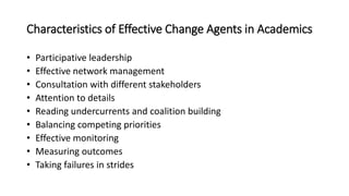 Management of change in academic institutions | PPTX