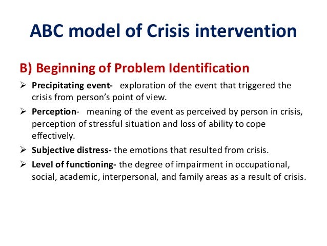 Crisis intervention in psychiatry