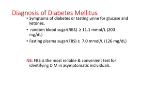 Management of diabetes | PPTX