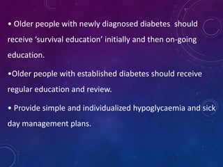 Management of diabetes in elderly | PPTX