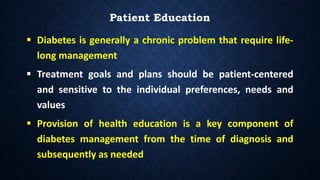 Management of diabetes mellitus type 2 in primary health care setting ...