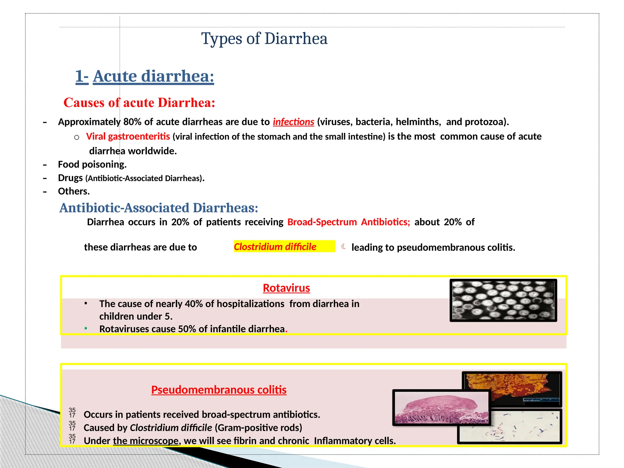 Management of Diarrhea in adult with pharmacotherapay | PPTX