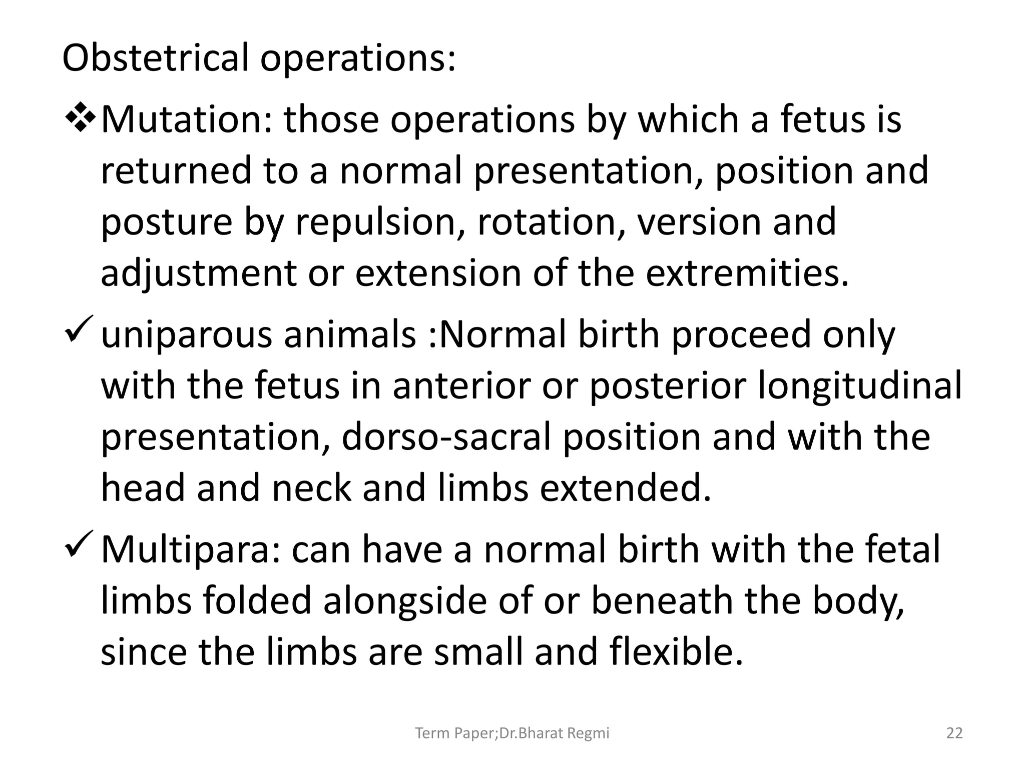 Management of dystocia in bovines | PPTX