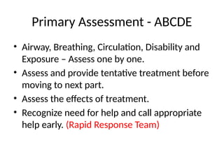 Comprehensive Management of Emergency Patients Using ABCDE Approach | PPTX