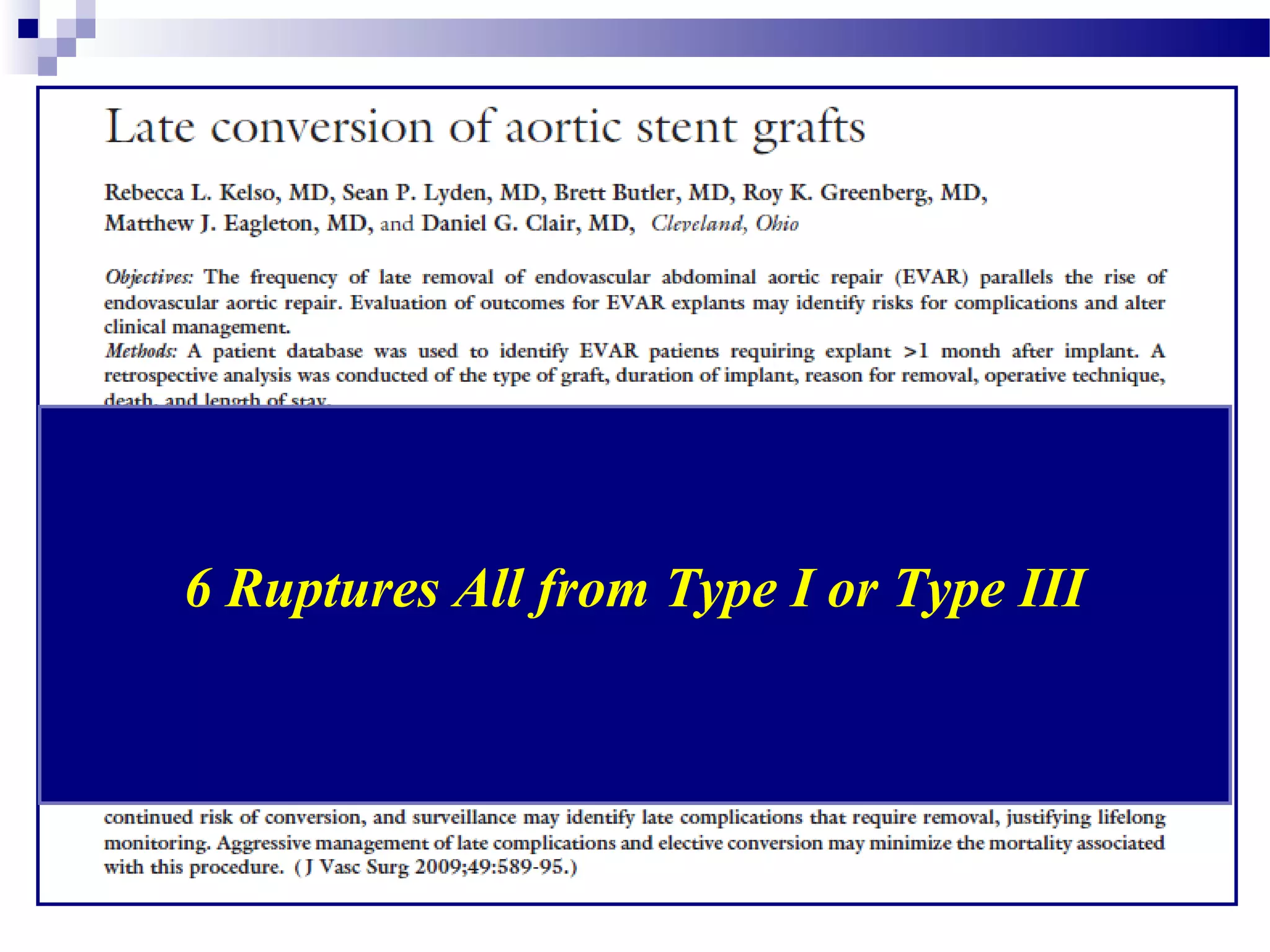 6 Ruptures All from Type I or Type III
 