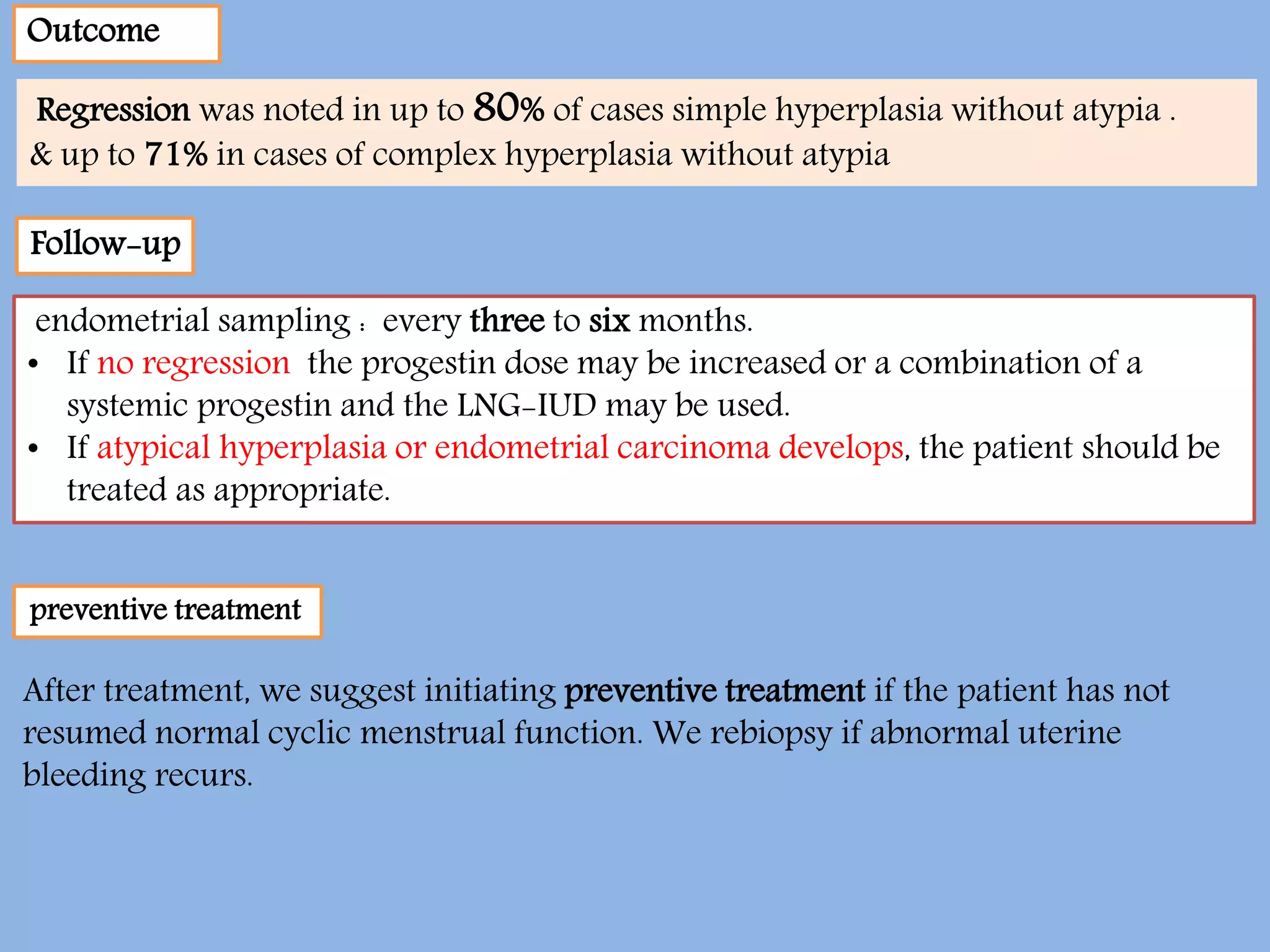 Management of endometrial hyperplasia | PPTX