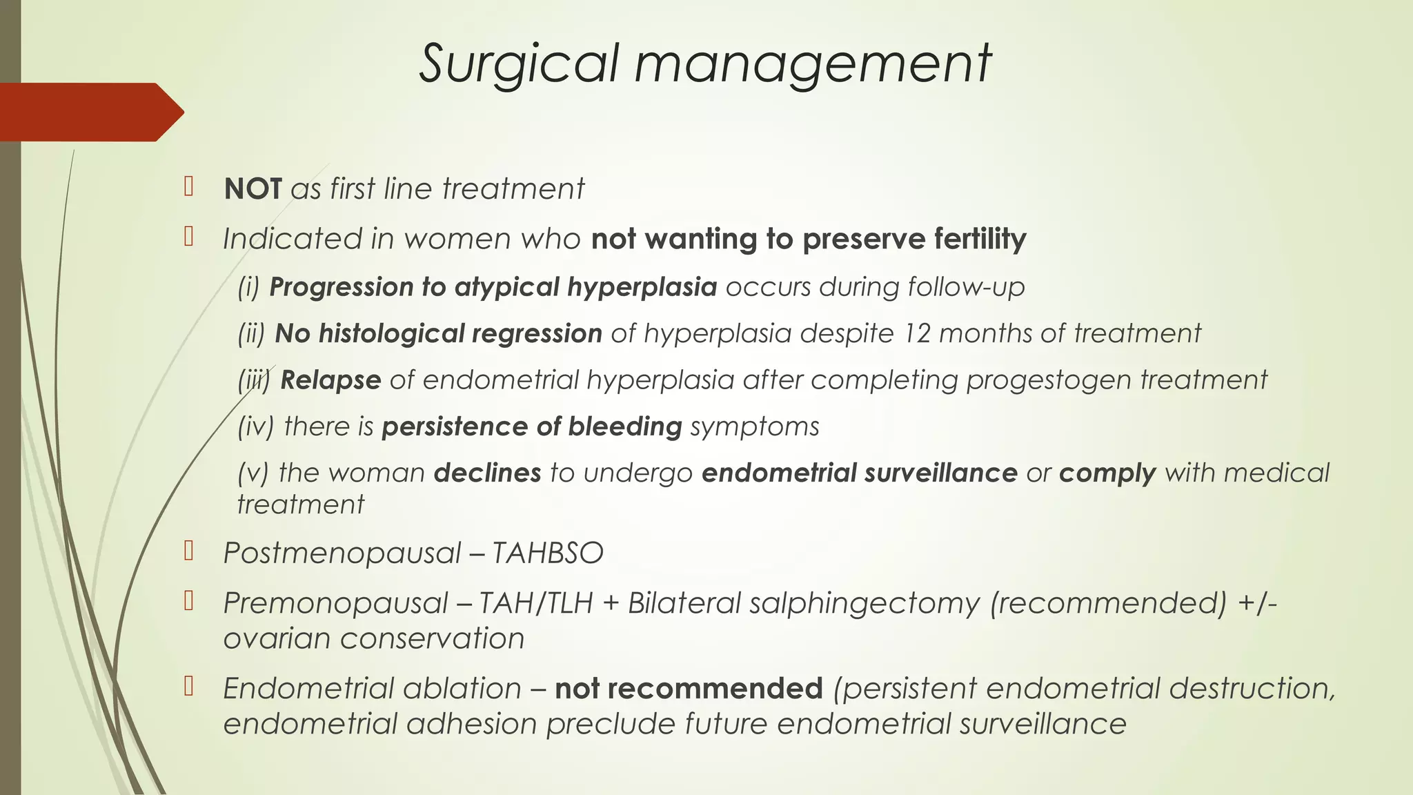 Management of endometrial hyperplasia | PPT