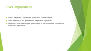 gabapentin hepatic impairment