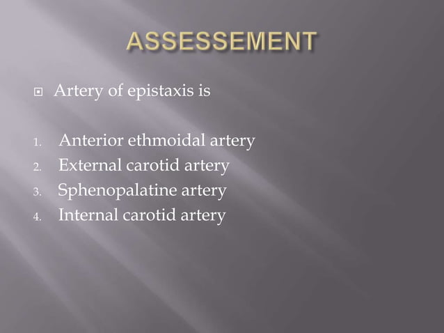 Management of epistaxis | PPTX