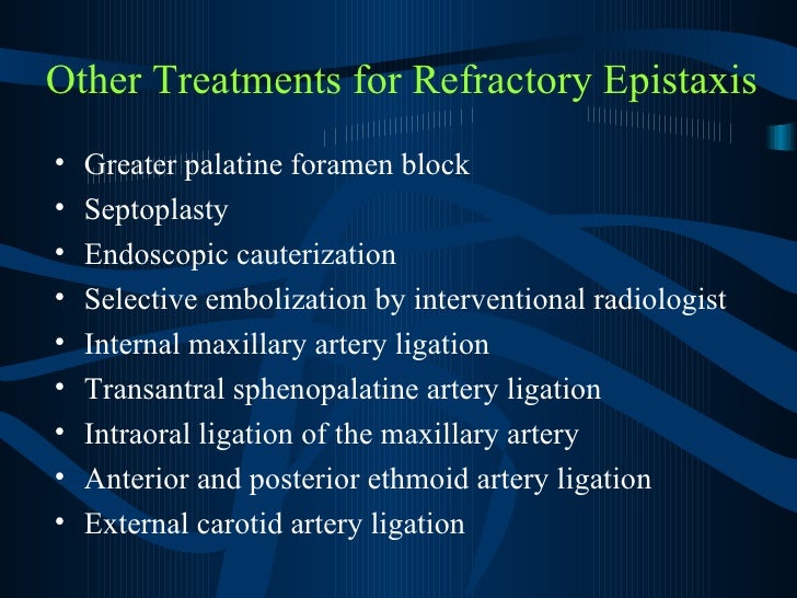 Management Of Epistaxis Goal Is Control