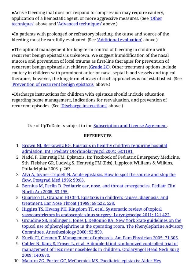 Management of epistaxis in children Management of epistaxis in children