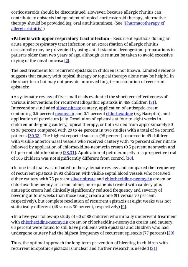Management of epistaxis in children
