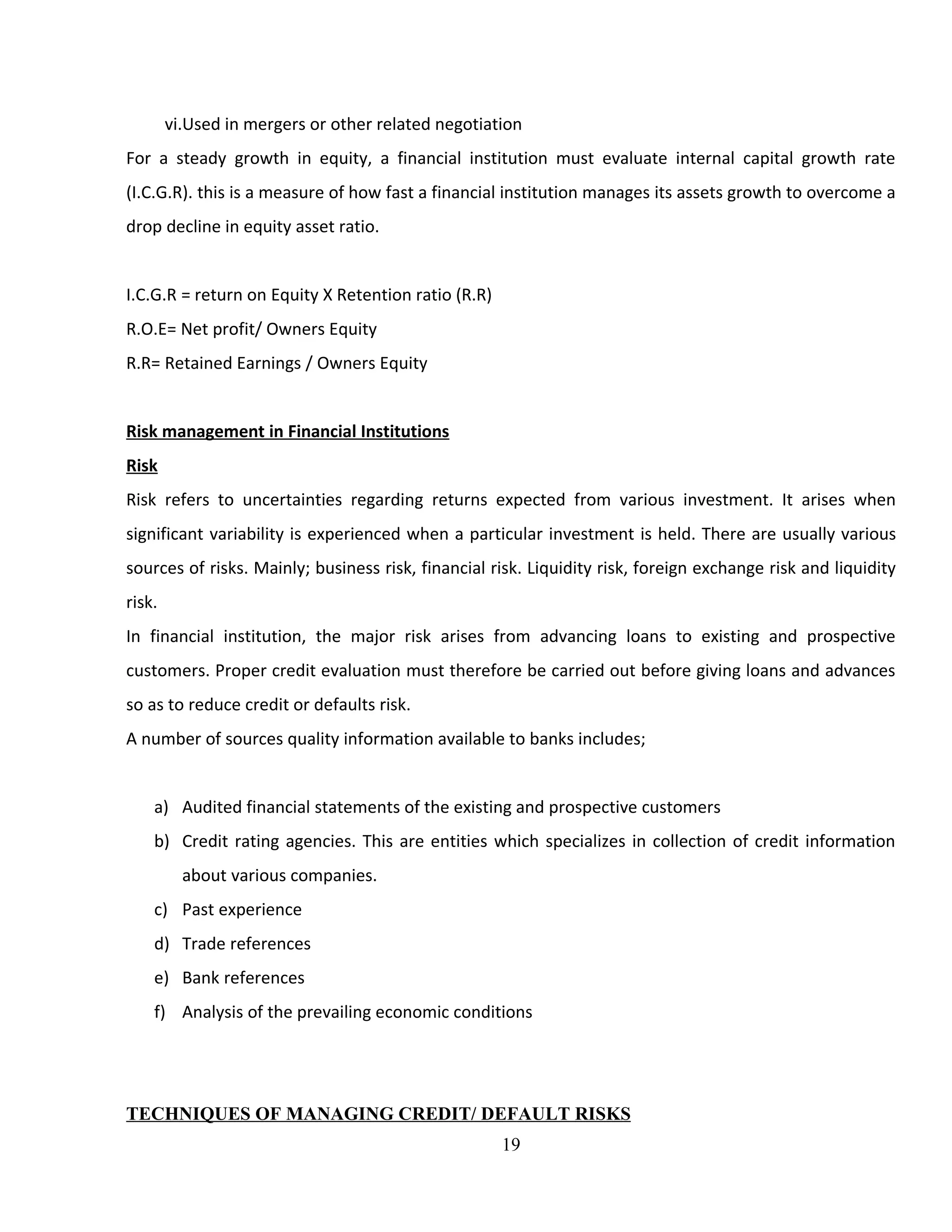 Management of financial institutions | RTF