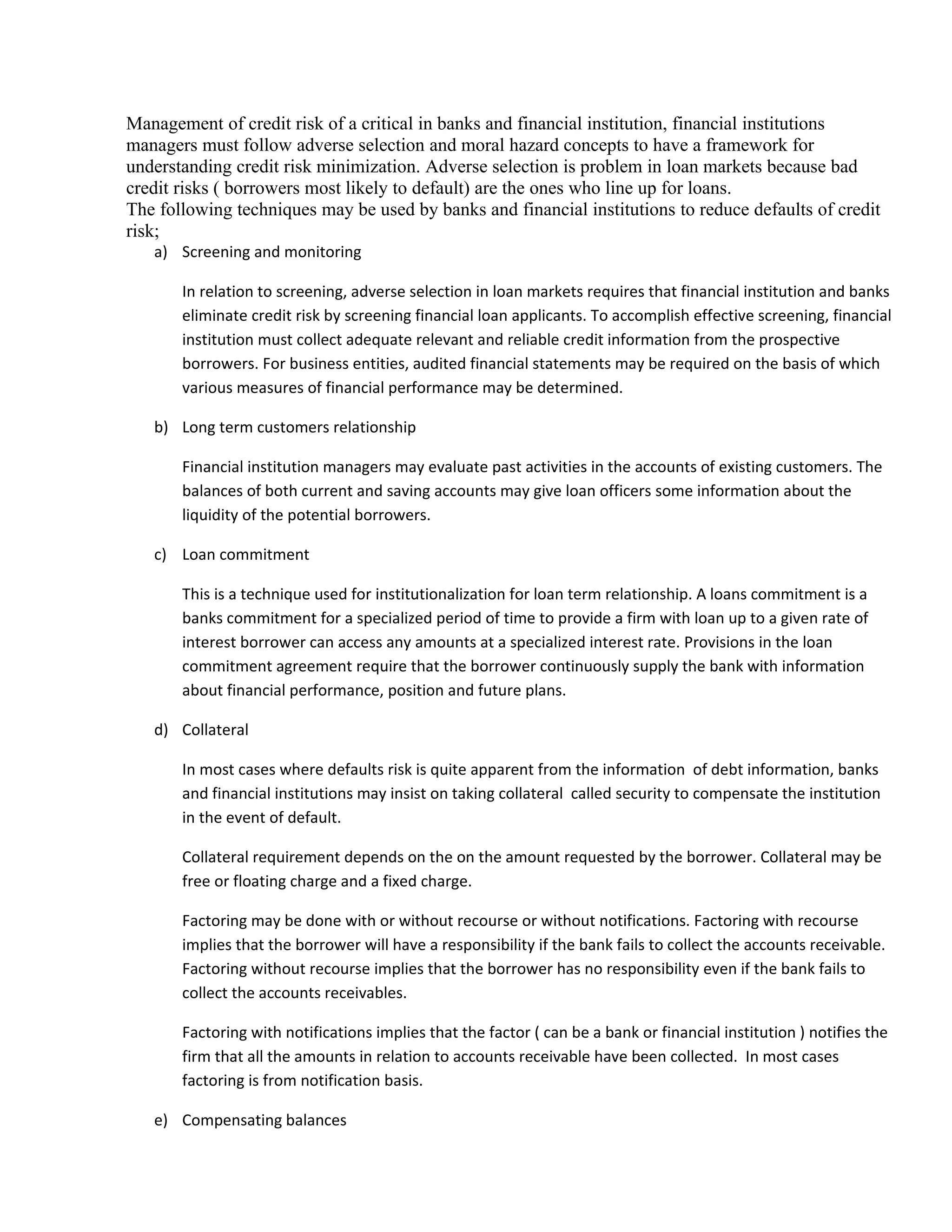 Management of financial institutions | RTF