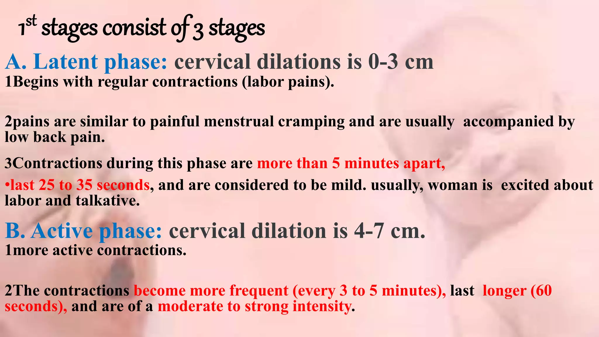 Management of first stage labour | PPTX