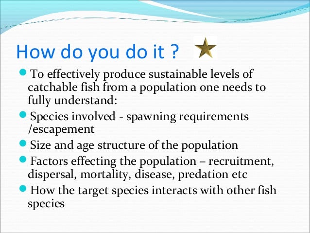 Management of fish production