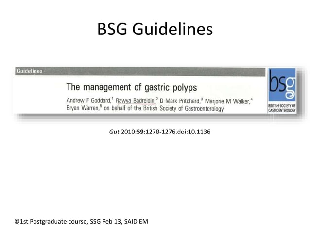 Management of gastric polyps | PPTX