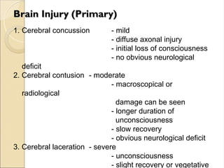 Management of head injury in surgical setting | PPT