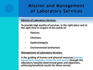 Management of health laboratory services | PDF