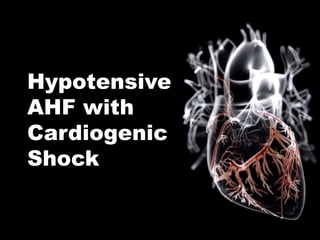 Norepinephrine may be initially utilized to
increase BP and preload in the presence
of hypotension (similar to septic shoc...