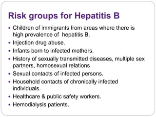Hepatitis B Risks Overview Management of Hepatitis B | PPTX