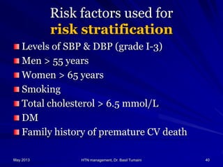 Management of hypertension by Dr. Basil Tumaini | PPTX