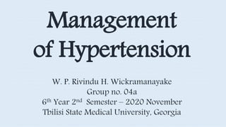 Management of hypertension PPT