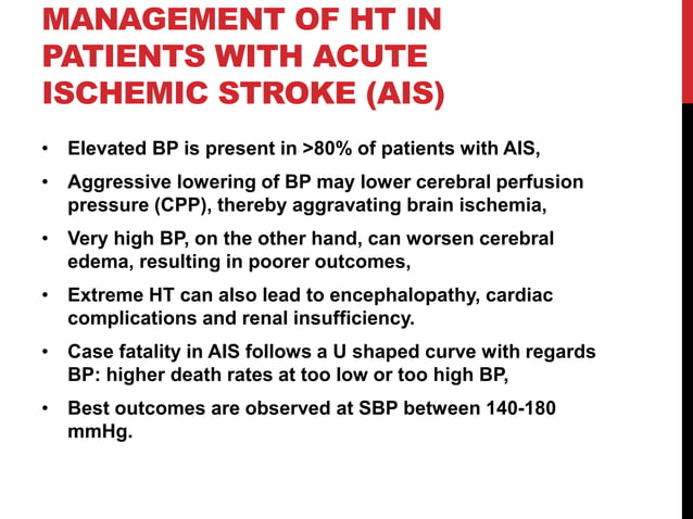Management of hypertension in acute stroke | PPTX | Blood Disorders ...