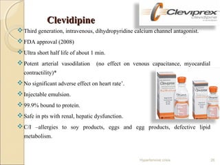 Management of hypertensive crisis | PPT